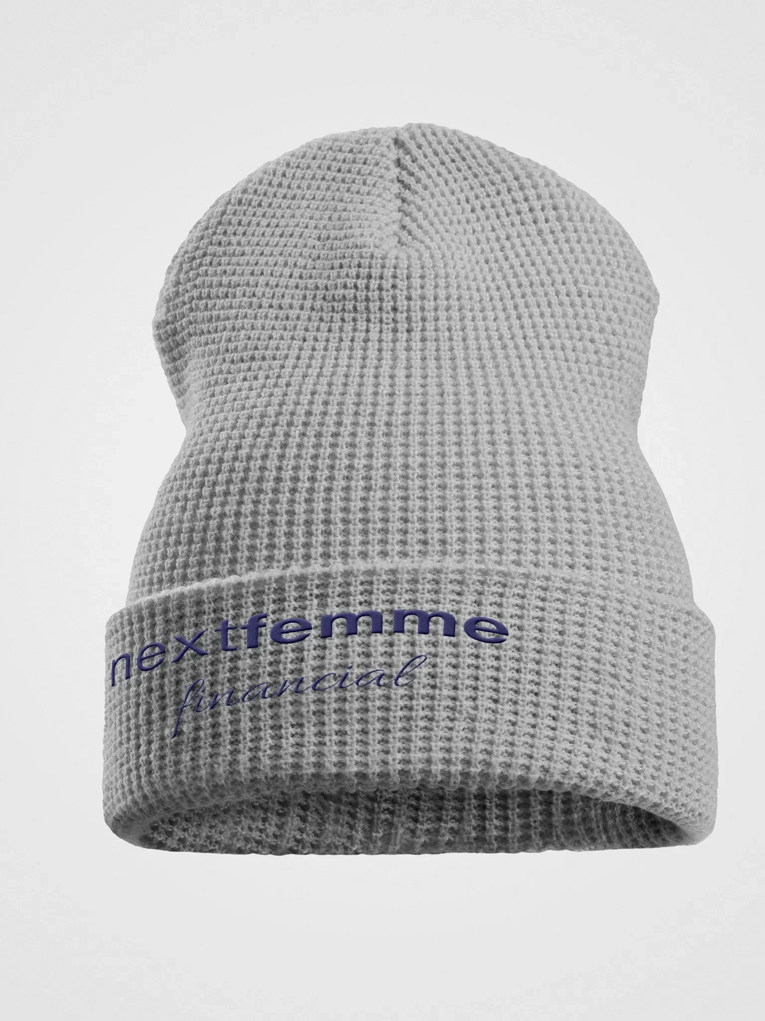 Cozy Honeycomb Waffle Beanie with Navy Logotype product image (1)