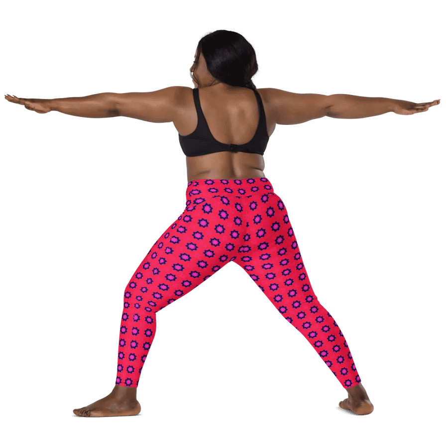 Abstract Red Ladies Leggings (with pockets) product image (6)