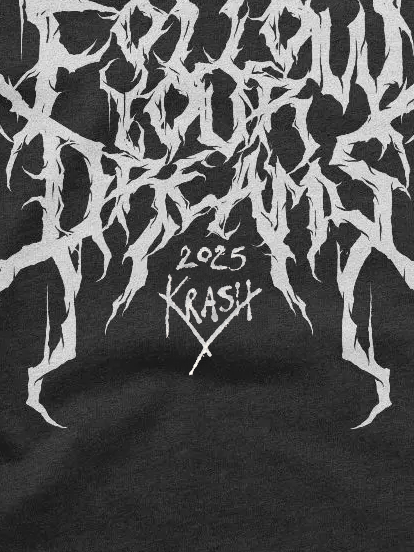 SIGNED Metal Krewmate T-Shirt - Follow Your Dreams (White Logo) product image (2)