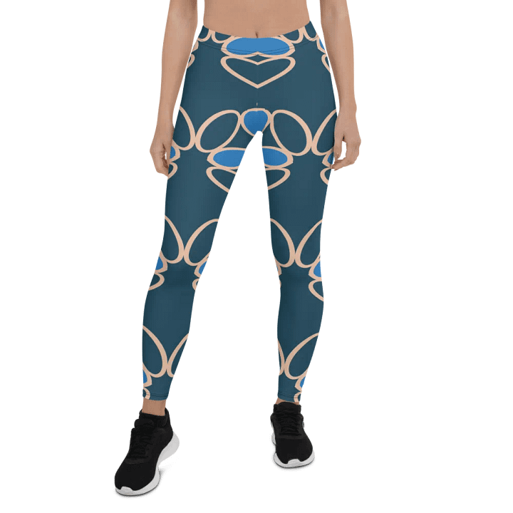 Symmetry in Blue: Custom All-Over Print Leggings product image (1)
