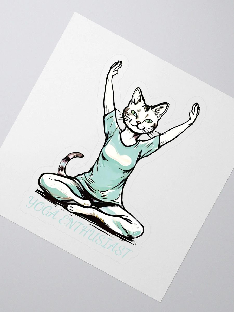Funny Yoga Cat Kiss Cut Stickers for Yoga Enthusiasts - Cute Yoga Pose Cat Sticker - Perfect Gift for Cat Lovers and Yoga Fans product image (2)