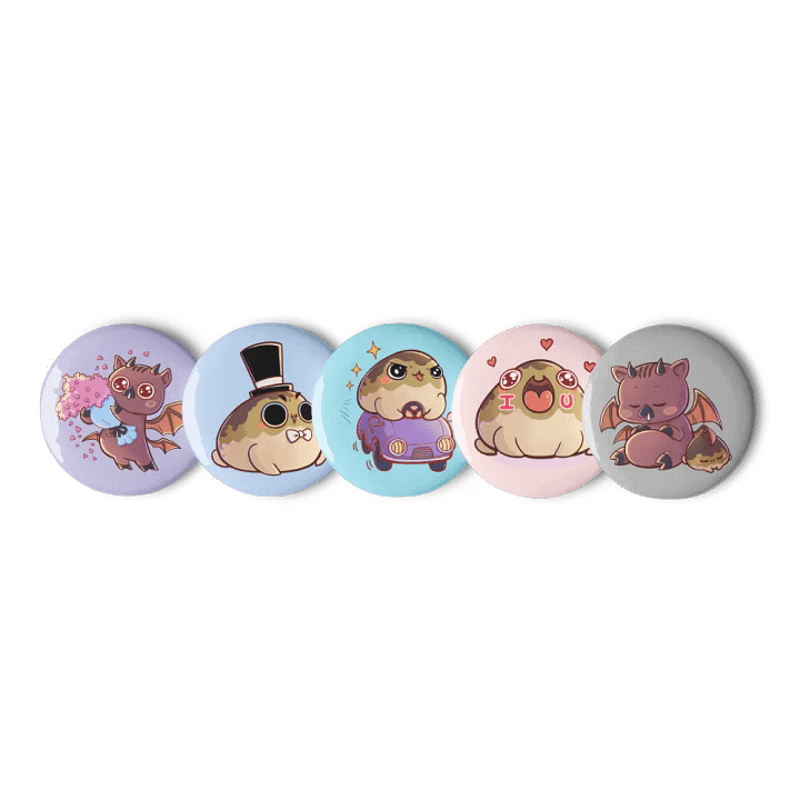 Mr Wawa & Tutzi Set of Pin Buttons product image (1)