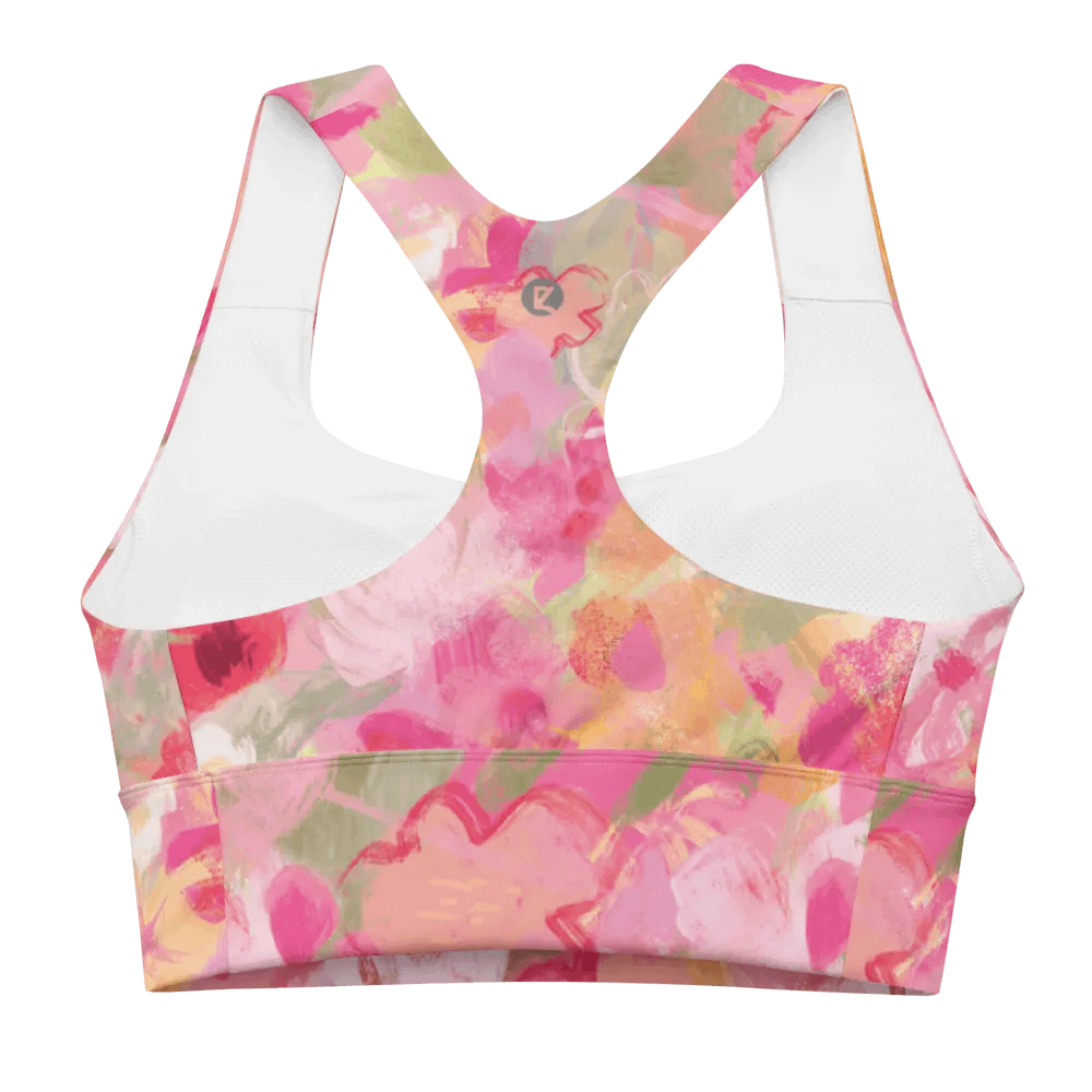 Hight Impact Sport Bra "Sweet Pastel Florals of Spring" product image (6)