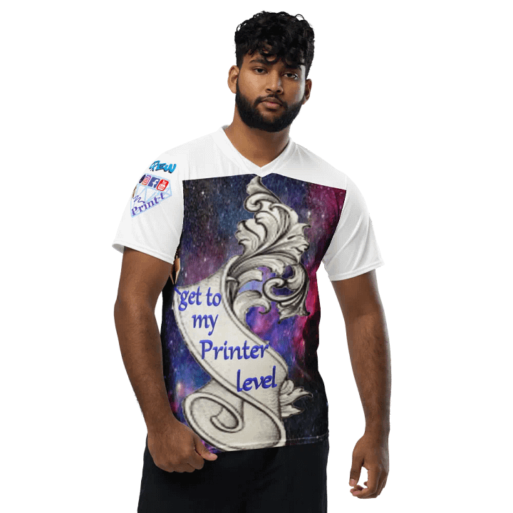 get to my printer level , Herrn -T-Shirt mit entspanntem V-Ausschnitt product image (1)