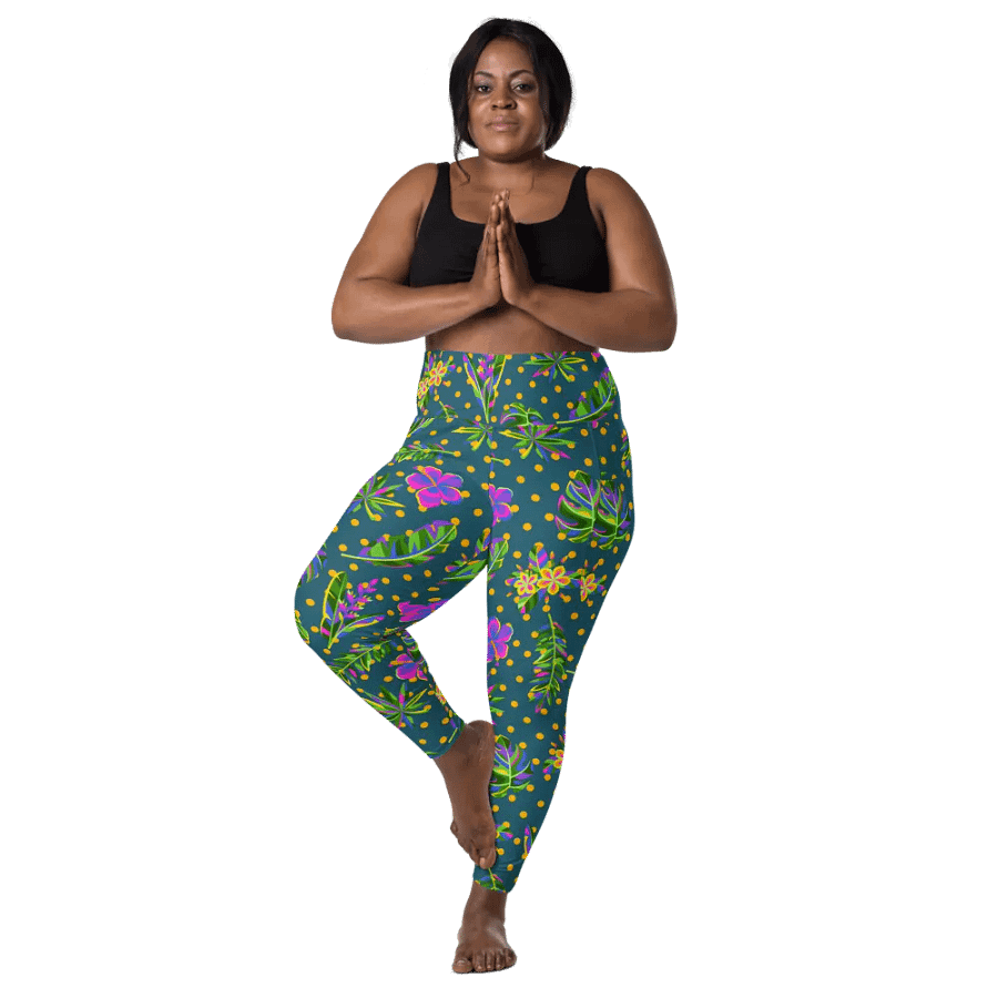 Green All-Over Print Leggings with Pockets product image (11)