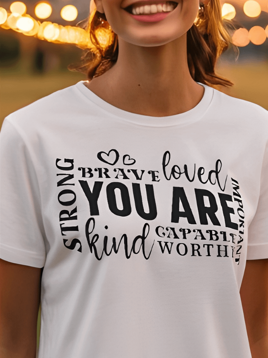 You Are Loved Strong Kind Brave - Women's White T-Shirt product image (1)