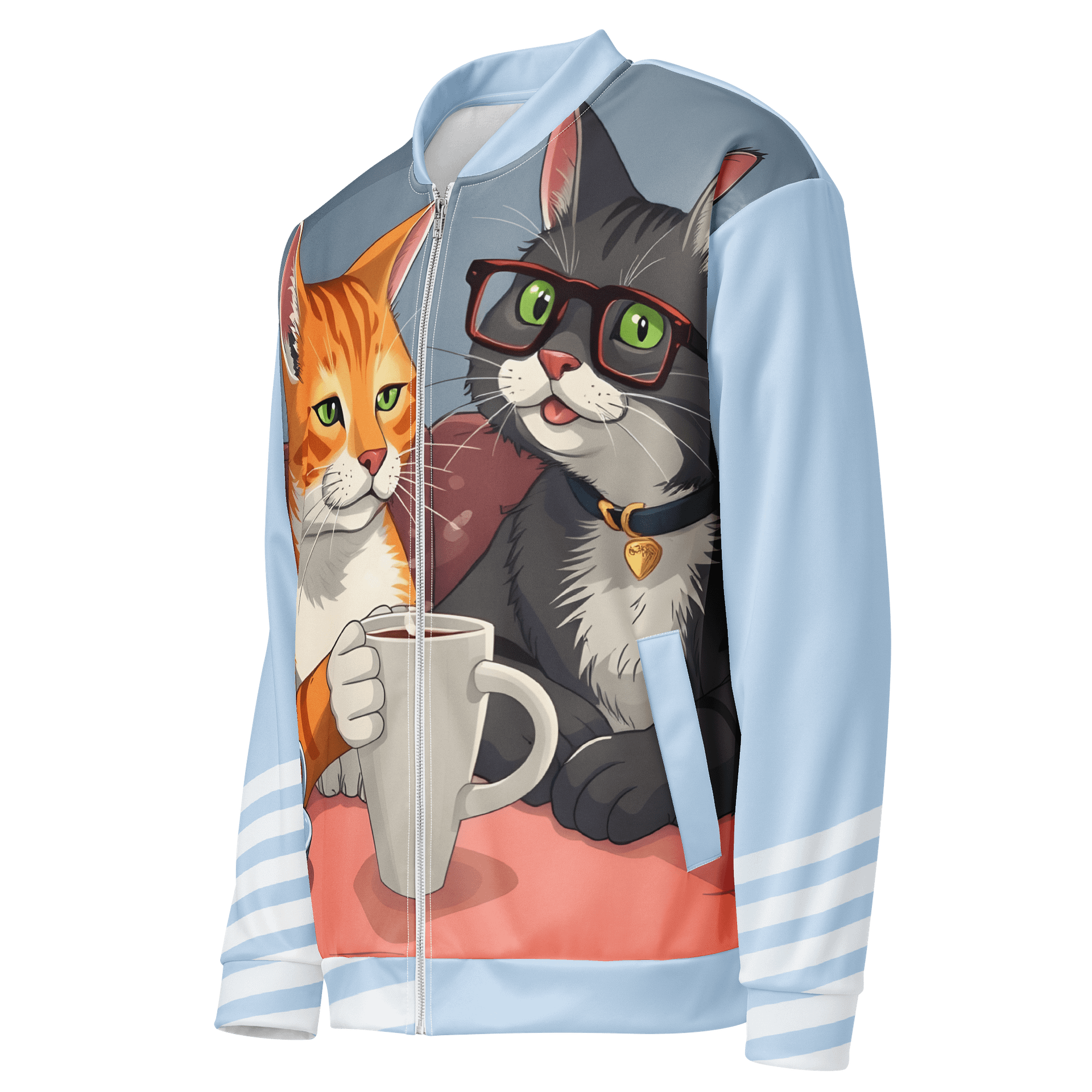 Bomber Jacket-Caffeinated Cat Companions product image (3)