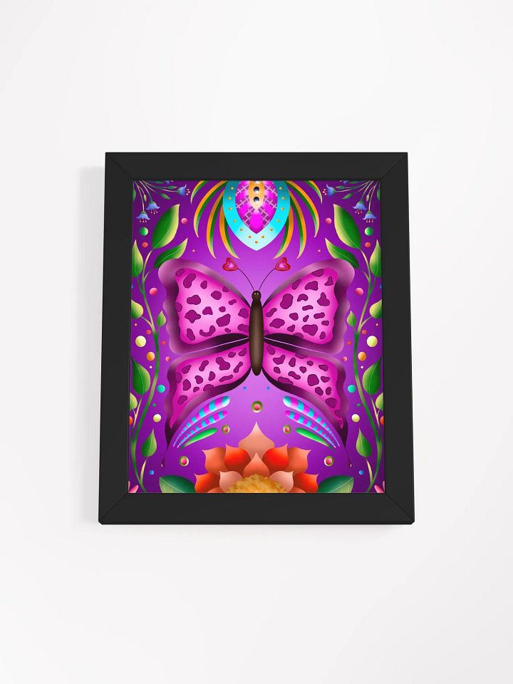 Purple Butterfly Vibrant Matte Poster in Ayous Wood Frame product image (2)