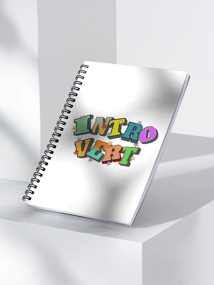 Introvert Block Letter Colorful Spiral Notebook product image (2)