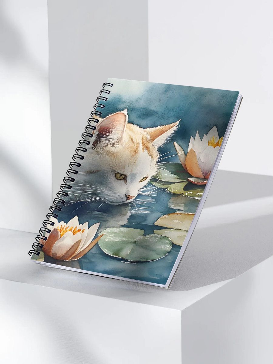 Water Lily Tranquil Cat Spiral Notebook product image (3)