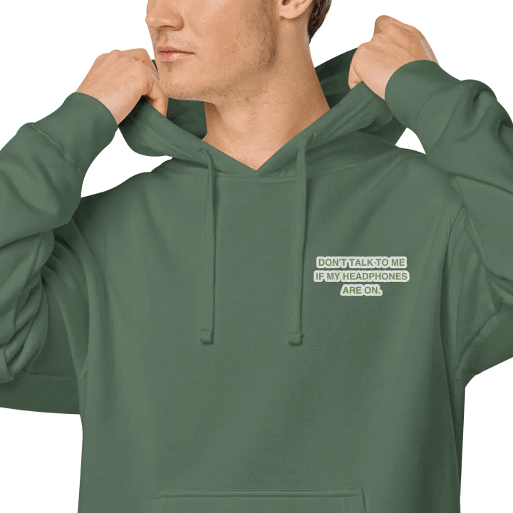 L.C. HEADPHONES ON (bubble design) embroidered pigment hoodie product image (1)
