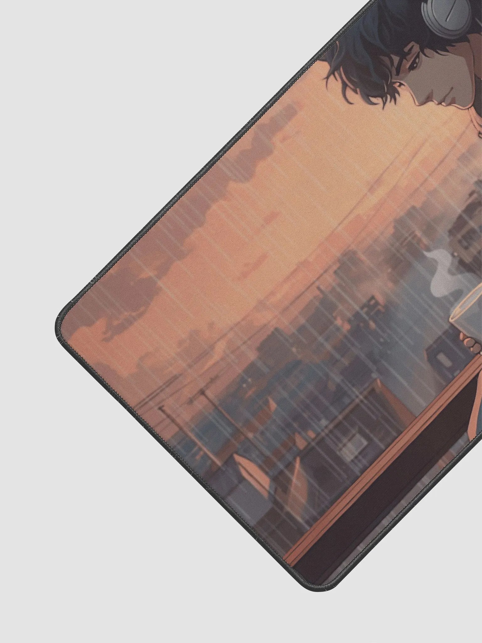 Anime Serenity Desk Mat - Rainy Morning Bliss 15.5