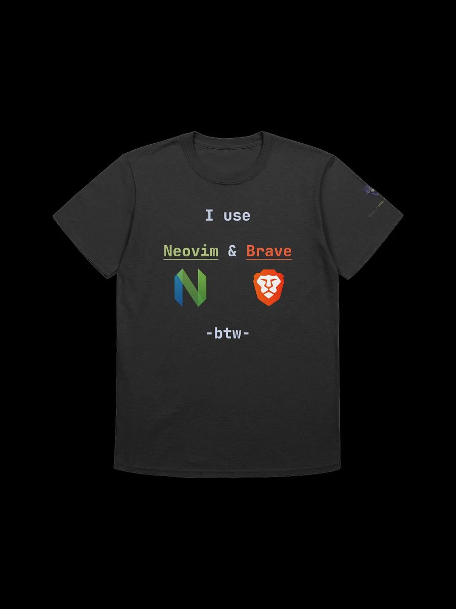 I use Neovim & Brave btw T-shirt product image (1)
