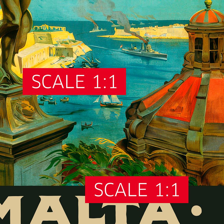 Malta, Valletta 1910s — retro travel poster, vintage travel art print, retro travel wall art, triptych wall art product image (5)