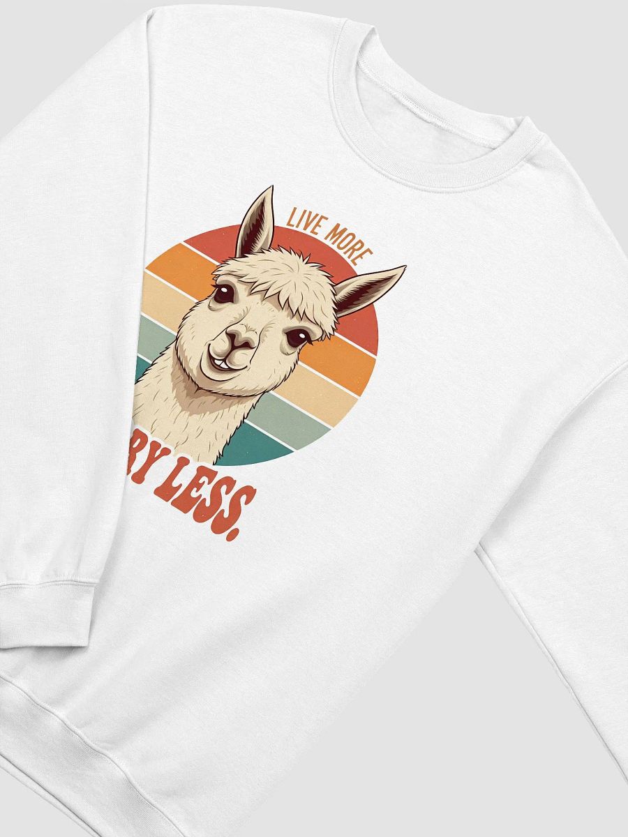 Llama LIVE MORE WORRY LESS Crewneck Sweatshirt product image (15)