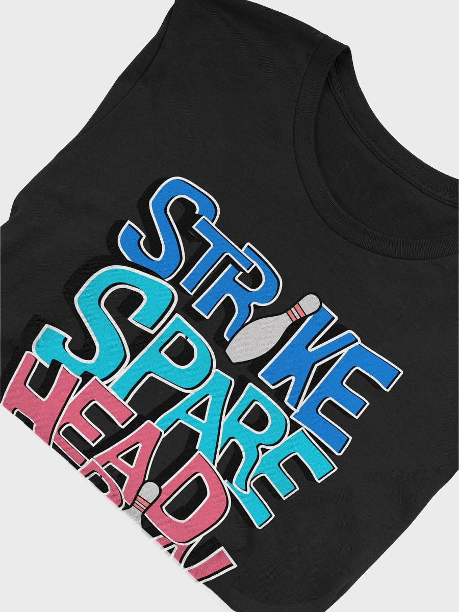 Strike Spare Headpin Bowling Typography T-Shirt product image (3)