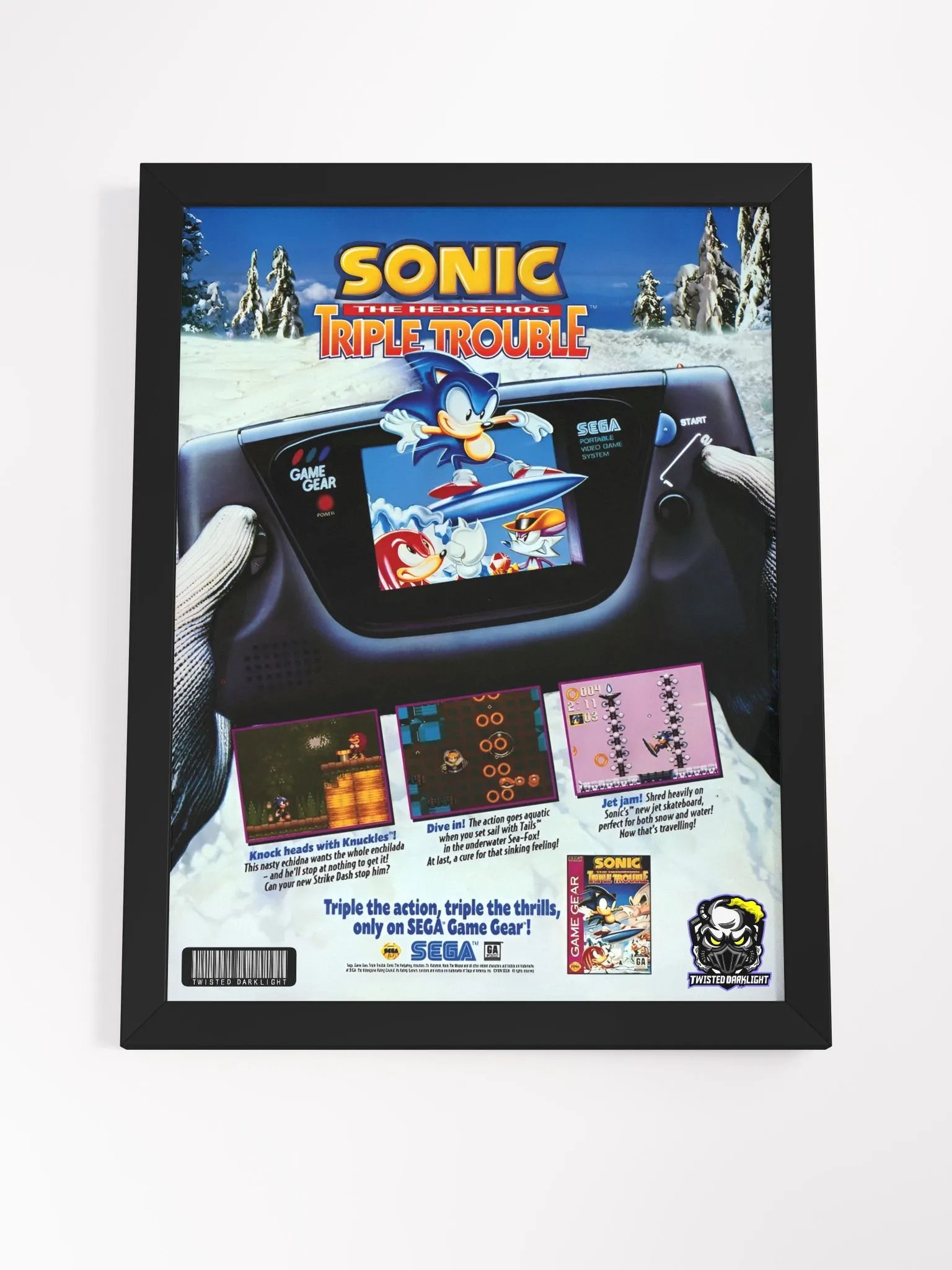 Retro Poster - Sonic the Hedgehog: Triple Trouble 1994. - Size 12" x 16" product image (4)