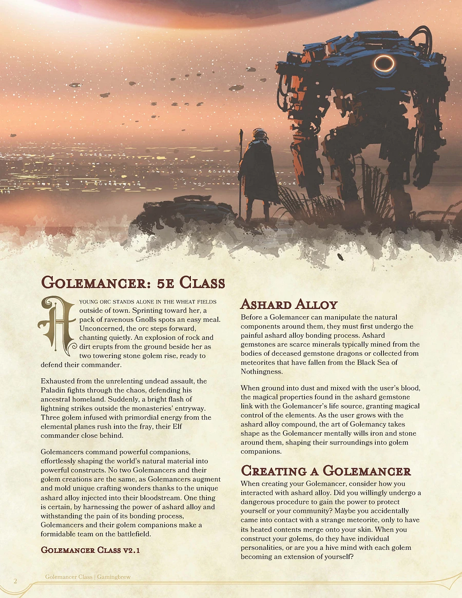 Golemancer 5E Class (PDF) product image (3)