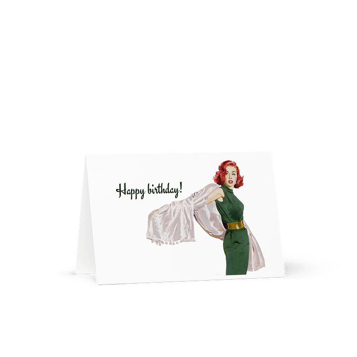 1950s Vintage Hollywood Glam Happy Birthday Card product image (2)