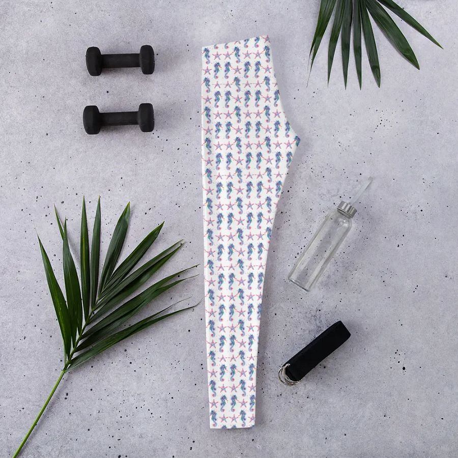 Colourful Seahorse And Starfish All-Over Print Leggings product image (3)