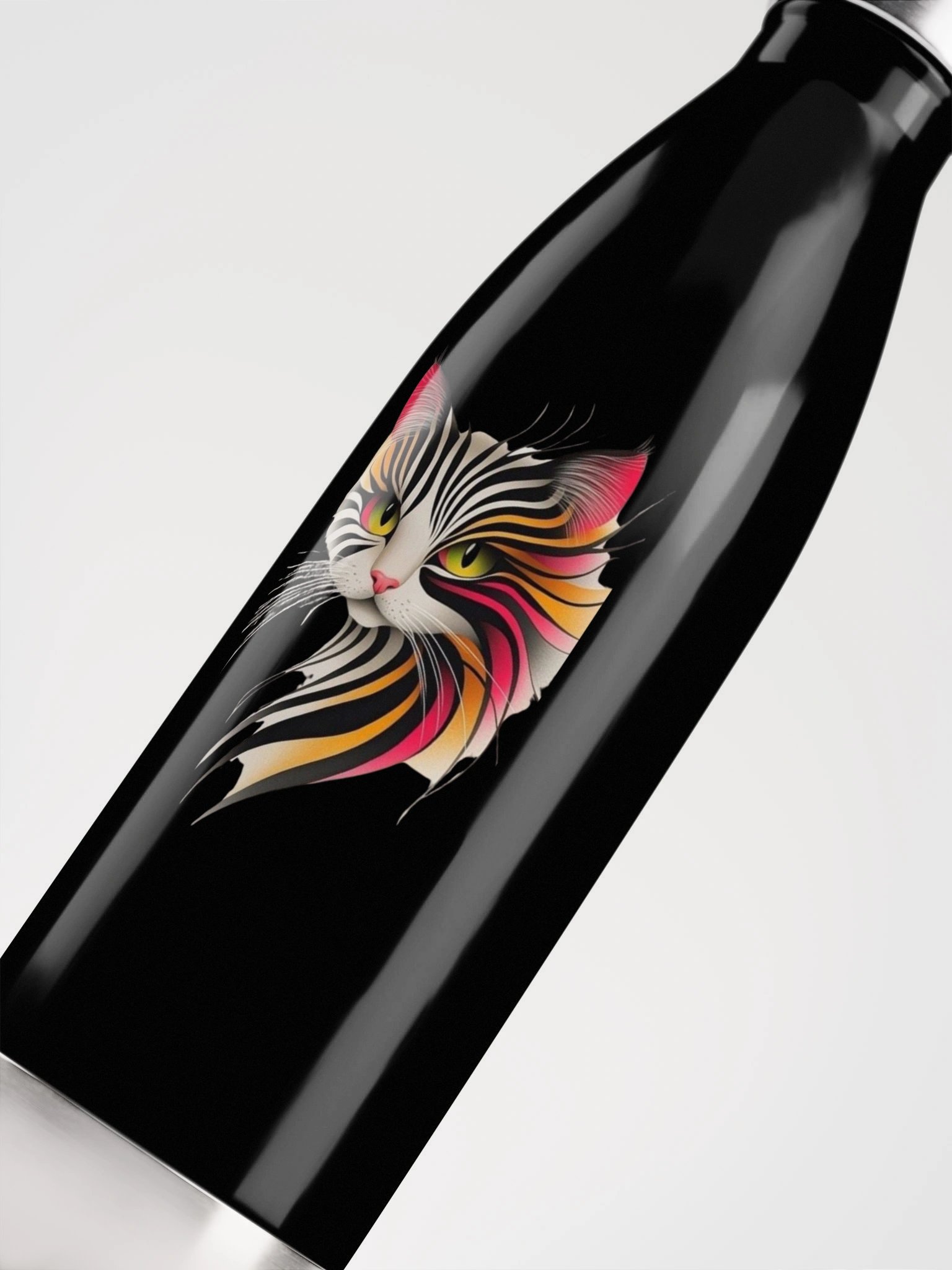 Vibrant Cat Face Stainless Steel Water Bottle product image (5)