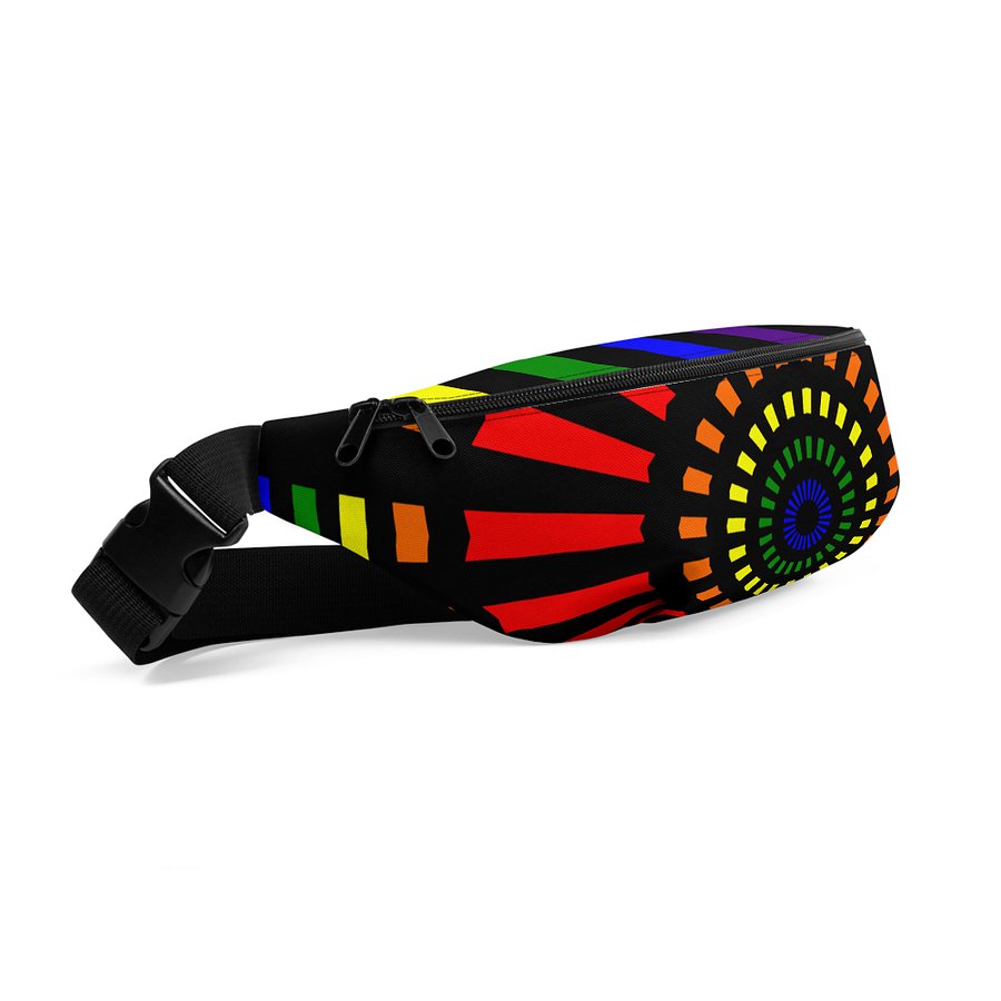 Rainbow Queer Art Fanny Pack, Colorful Kaleidoscope Stars Stripes Accessory product image (5)