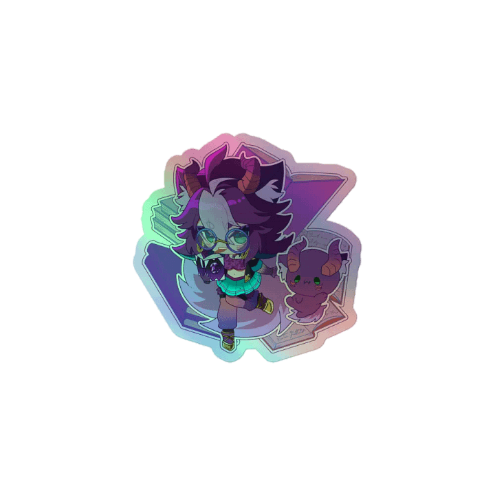 Loki and Dewey and BOOKS Holo Sticker (Multiple Sizes) product image (1)