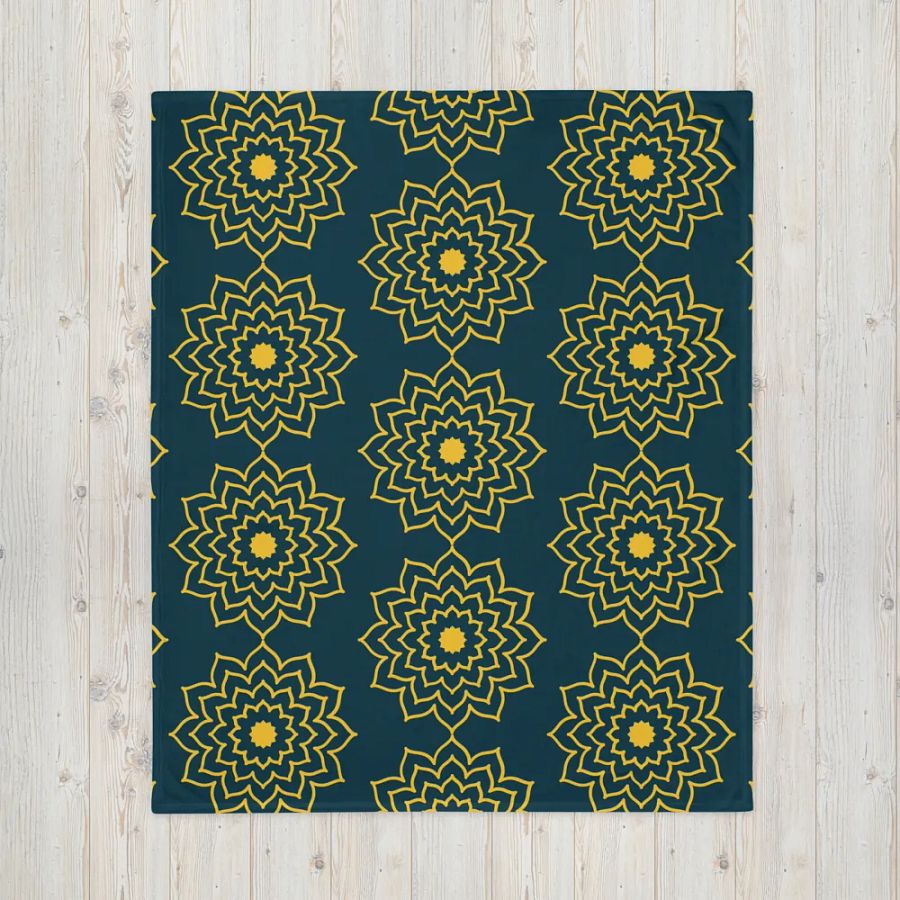 Yellow and Blue Whale Pattern Throw product image (6)