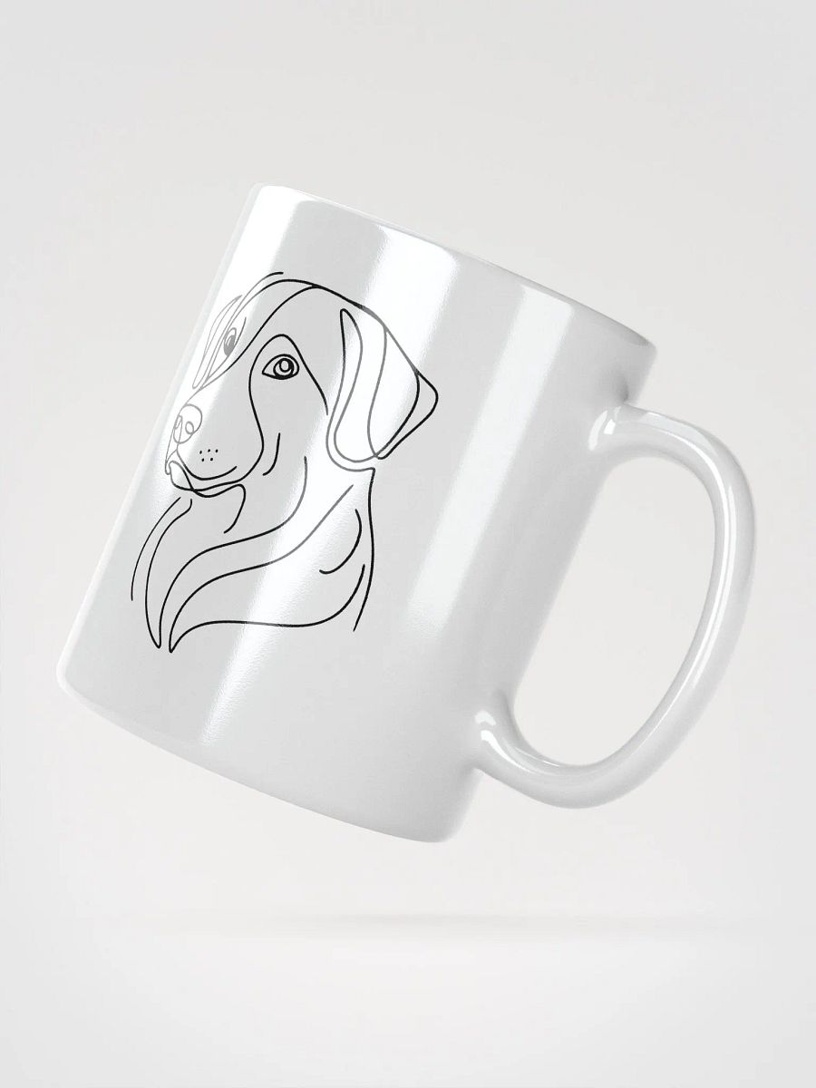 Minimalist Dog Line Art Mug - White Glossy Mug product image (2)