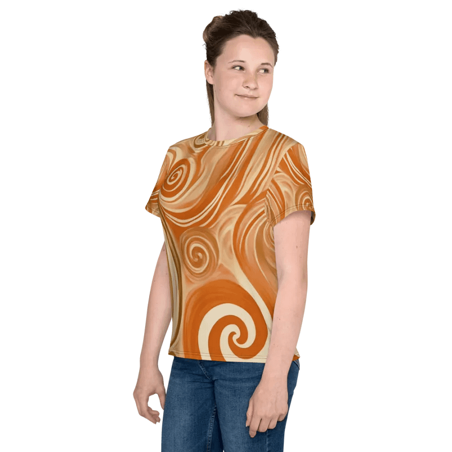 Funky Latte Liquid Tie-Dye Youth Crew Neck Tee product image (7)