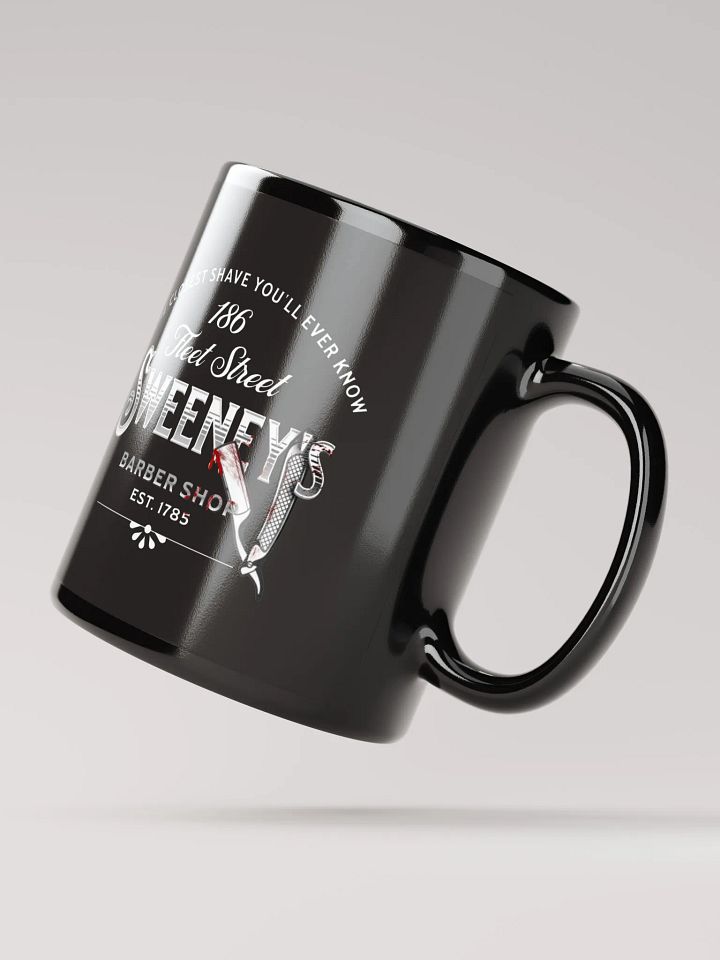 Sweeney Todd Barber Shop Mug – Black Glossy Horror Musical Coffee Cup product image (4)