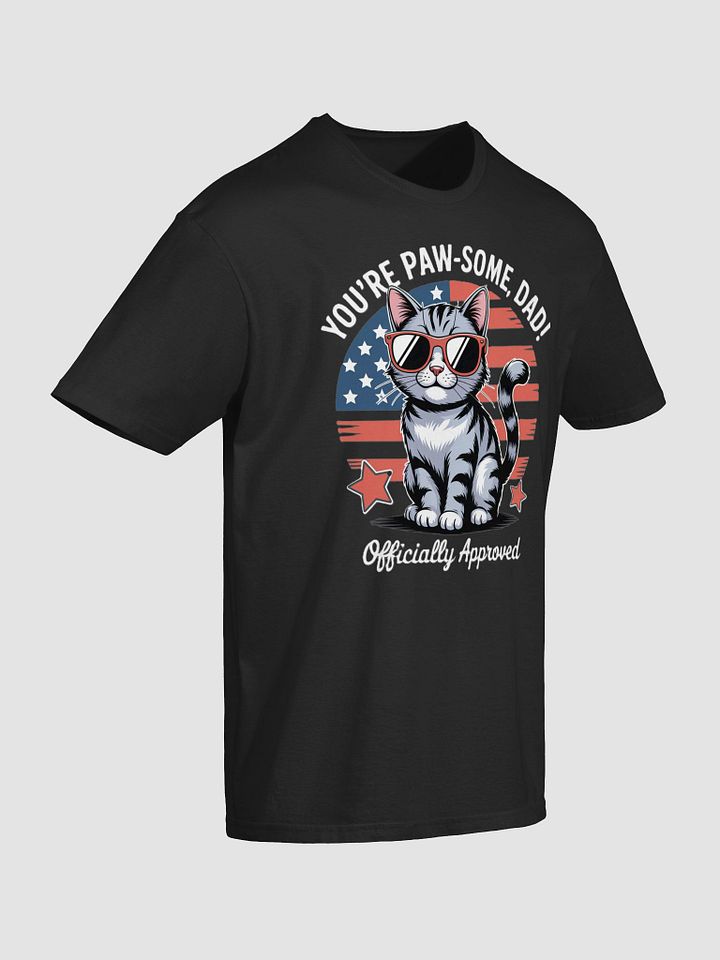 Paw-some Dad American Flag Cat T-Shirt product image (2)