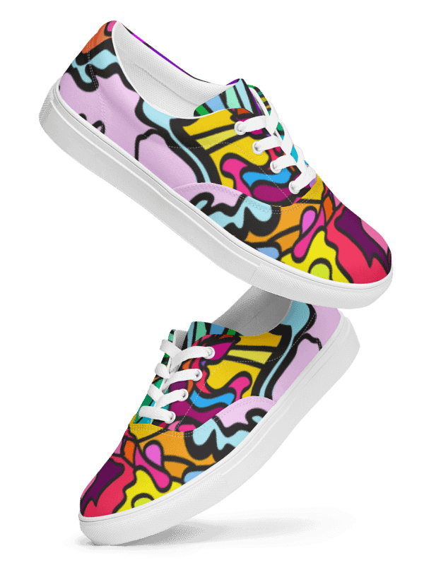 Vibrant Swirl Women's Canvas Shoes - Wave at Sunset product image (9)