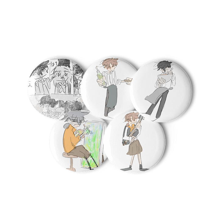 Waku waku high school student Pin buttons part 3 product image (3)