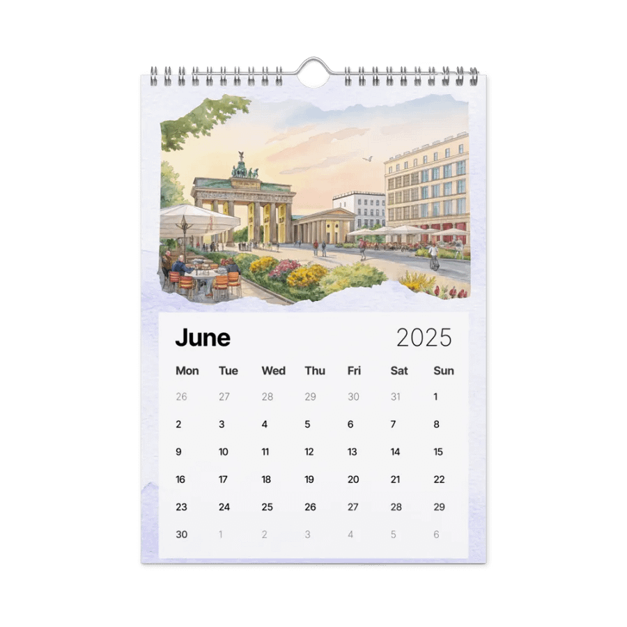 WORLD CAPITALS WATERCOLOR WALL CALENDAR 2025 product image (8)
