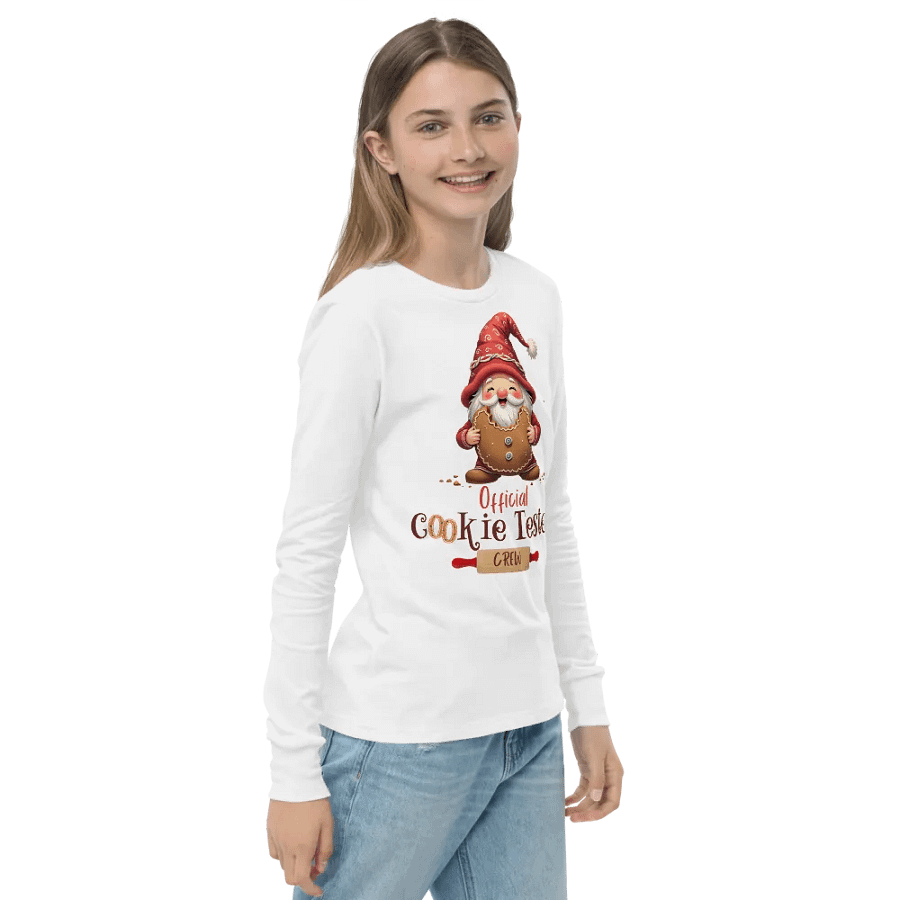 Official Cookie Tester Youth Long Sleeve Tee product image (4)