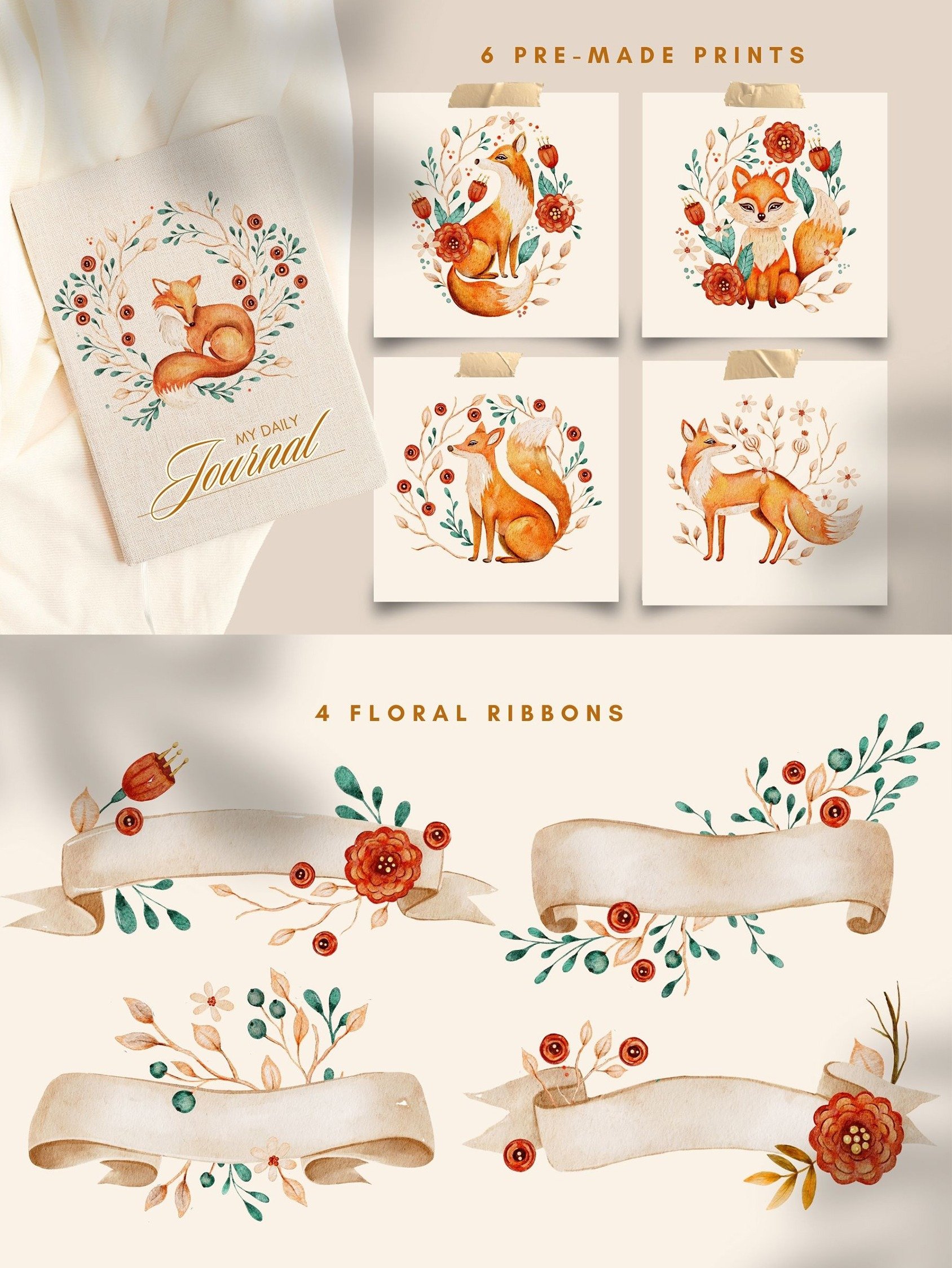 Charming Fox - Fall Watercolor Bundle product image (3)