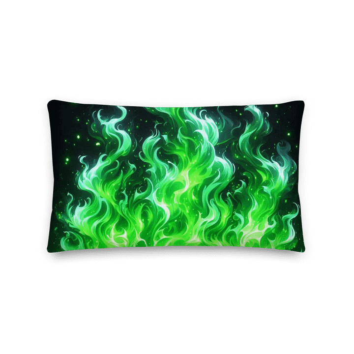 Emerald Inferno Premium Pillow | AI Design product image (2)