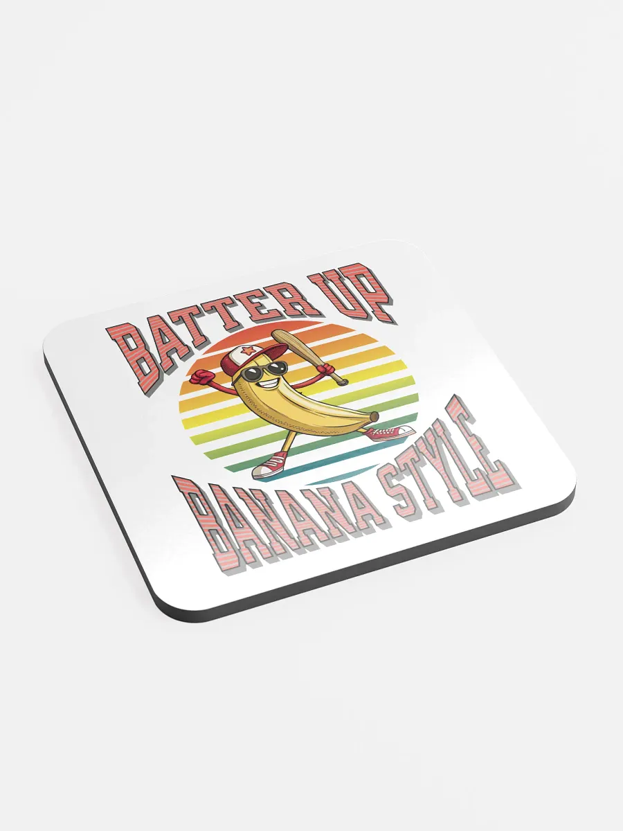 Batter Up Banana Style Baseball Retro Funk Cork Coaster product image (3)