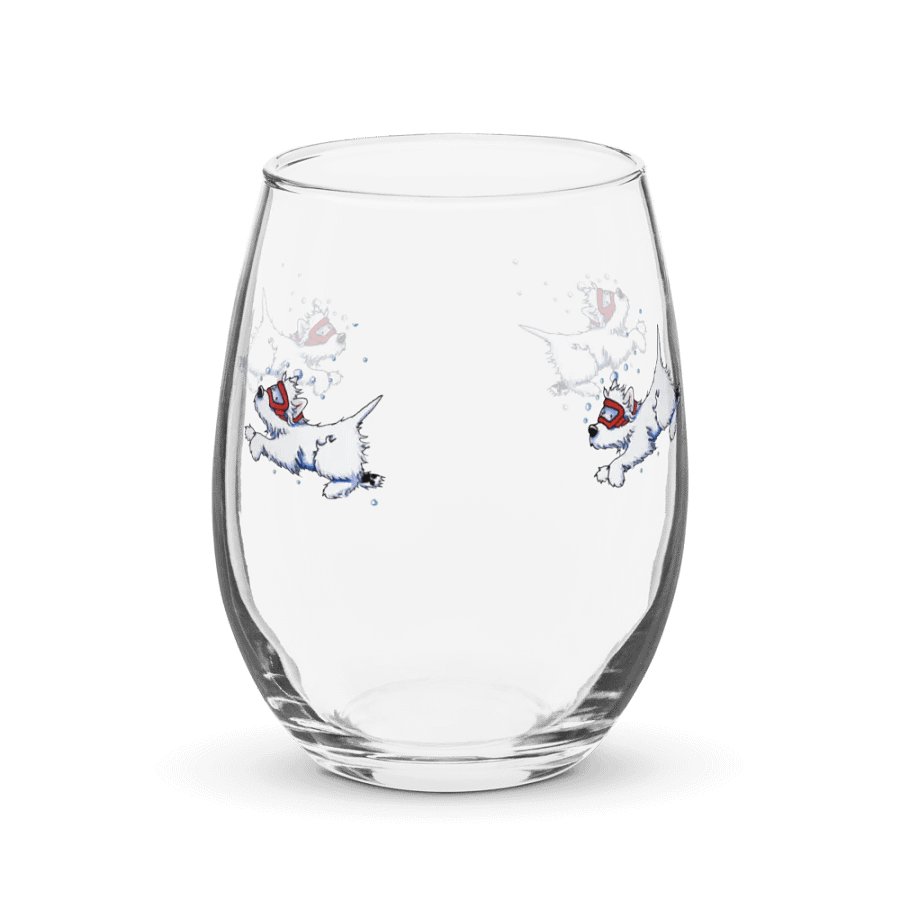 Swimming Westies Stemless Wine Glass product image (4)