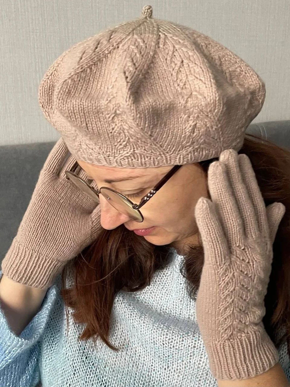 Схема вязания. Комплект: берет+перчатки. product image (11)