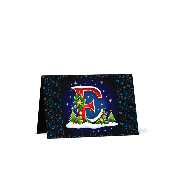 Christmas Monogram Letter E(2) Card product image (1)