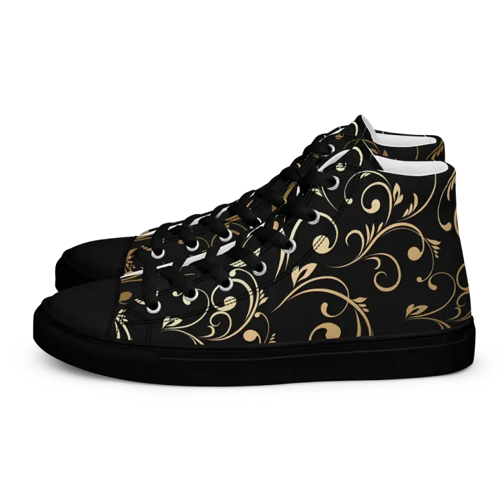 Golden Swirls Womens High Top Canvas Shoes product image (1)