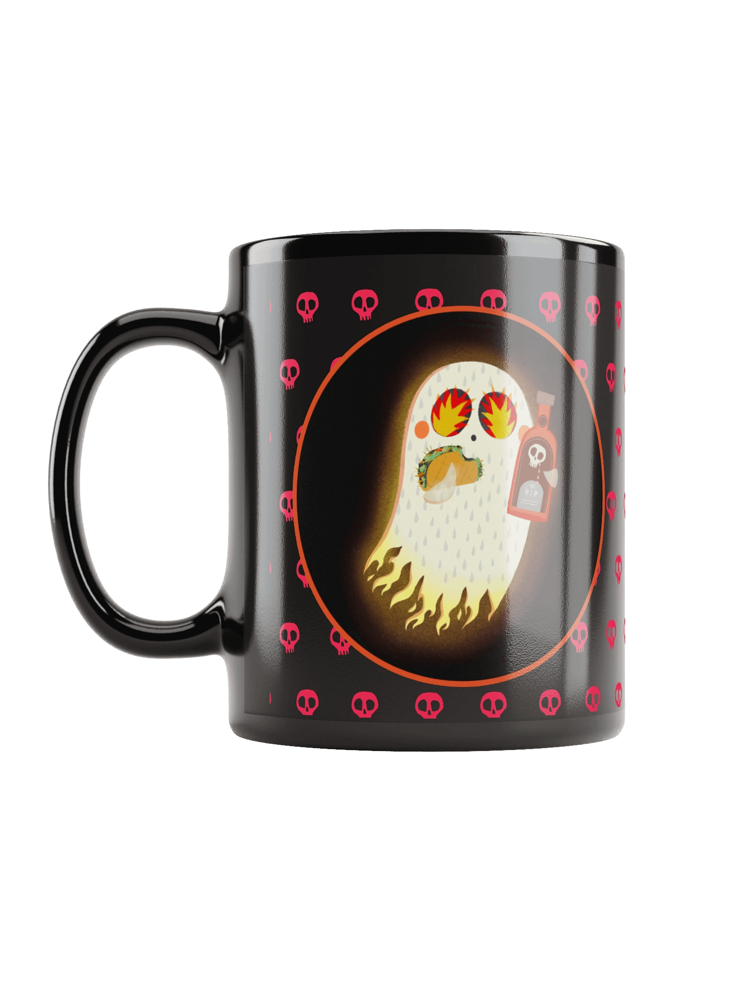 Little Ghost Hot Sauce - Black Ceramic Mug product image (7)