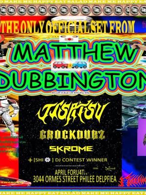 THE ONLY OFFICIAL SET FROM MATTHEW DUBBINGTON Lineup: MATT DUBZ JISATSU GROCK DUBZ SKROME +[SHI⚙️] DJ CONTEST WINNER (info about contest on matt dubz soundcloud) There will be no sets from outsiders at this event. April 4th 10:00PM-5:00AM 3044 Ormes Street, Philadelphia, PA BUY TIX NOW FOR THIS ONCE IN A LIFETIME EVENT Tickets posh.vip/e/matthew-dubz-in-philly @firehouse666 #grockdubz #djs #dj #minnesota #clown #icp #insaneclownposse #juggalo #bassmusic #dubstepmusic #riddim #independentartist #651minnesota #minnesotalocal #seanhewittindustries #seanhewittindustries⚙️ #SHI⚙️ #mattdubz #philadelphia