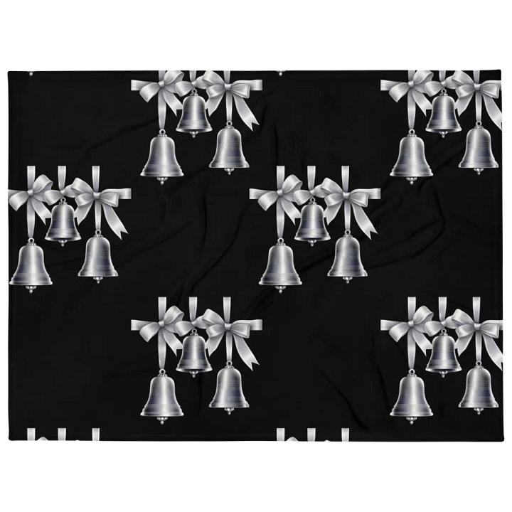 Silver Sleigh Bells Pattern Design Blanket product image (1)