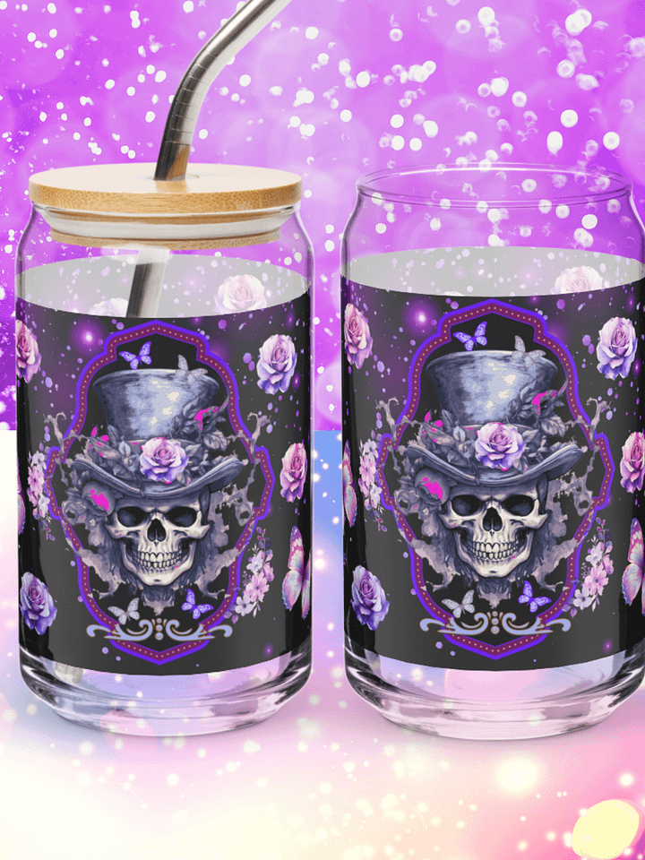 Gothic Rose Purple Skull Glass product image (1)