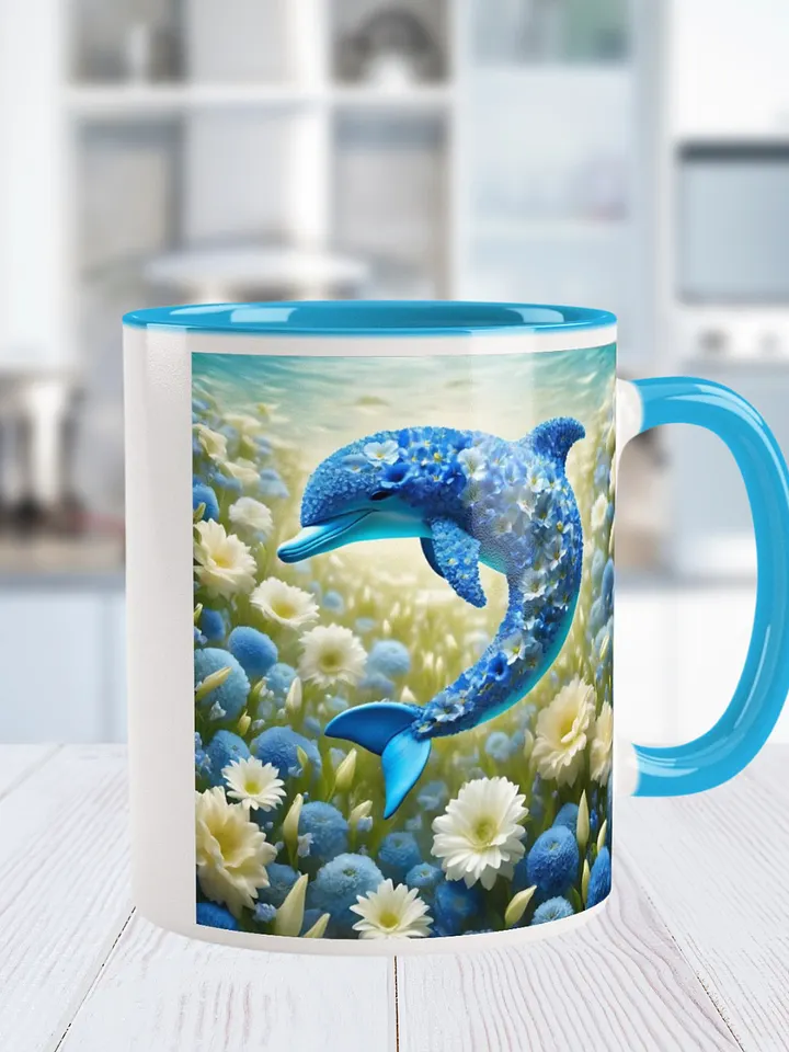 Floral Fantasy Dolphins Ceramic Mug product image (1)