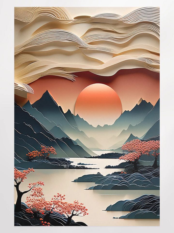Japandi Art Sunset Poster - Large 24x36 Inches product image (1)