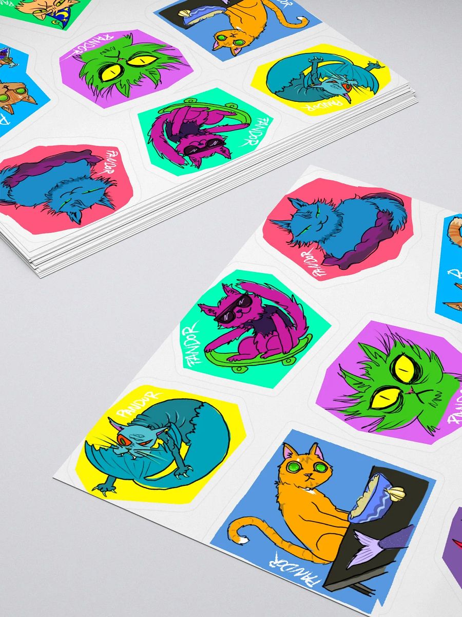 Stickersheet of Fantasmic Scrungled Cats from Pandor's Laboratory product image (4)